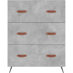 vidaXL Ladekast 69,5x34x90 cm bewerkt hout betongrijs