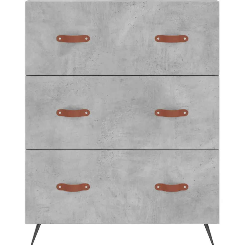 vidaXL Ladekast 69,5x34x90 cm bewerkt hout betongrijs