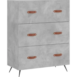 vidaXL Ladekast 69,5x34x90 cm bewerkt hout betongrijs