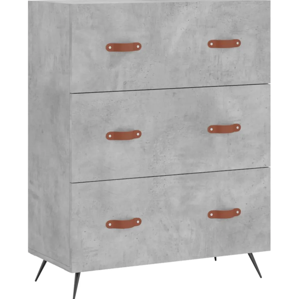 vidaXL Ladekast 69,5x34x90 cm bewerkt hout betongrijs