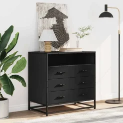vidaXL Ladekast 70x41x70 cm bewerkt hout zwart