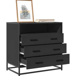 vidaXL Ladekast 70x41x70 cm bewerkt hout zwart