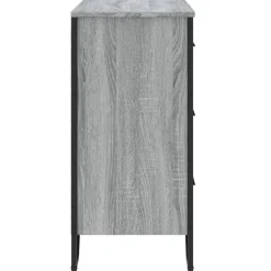 vidaXL Ladekast 91x35,5x74,5 cm bewerkt hout grijs sonoma eikenkleurig