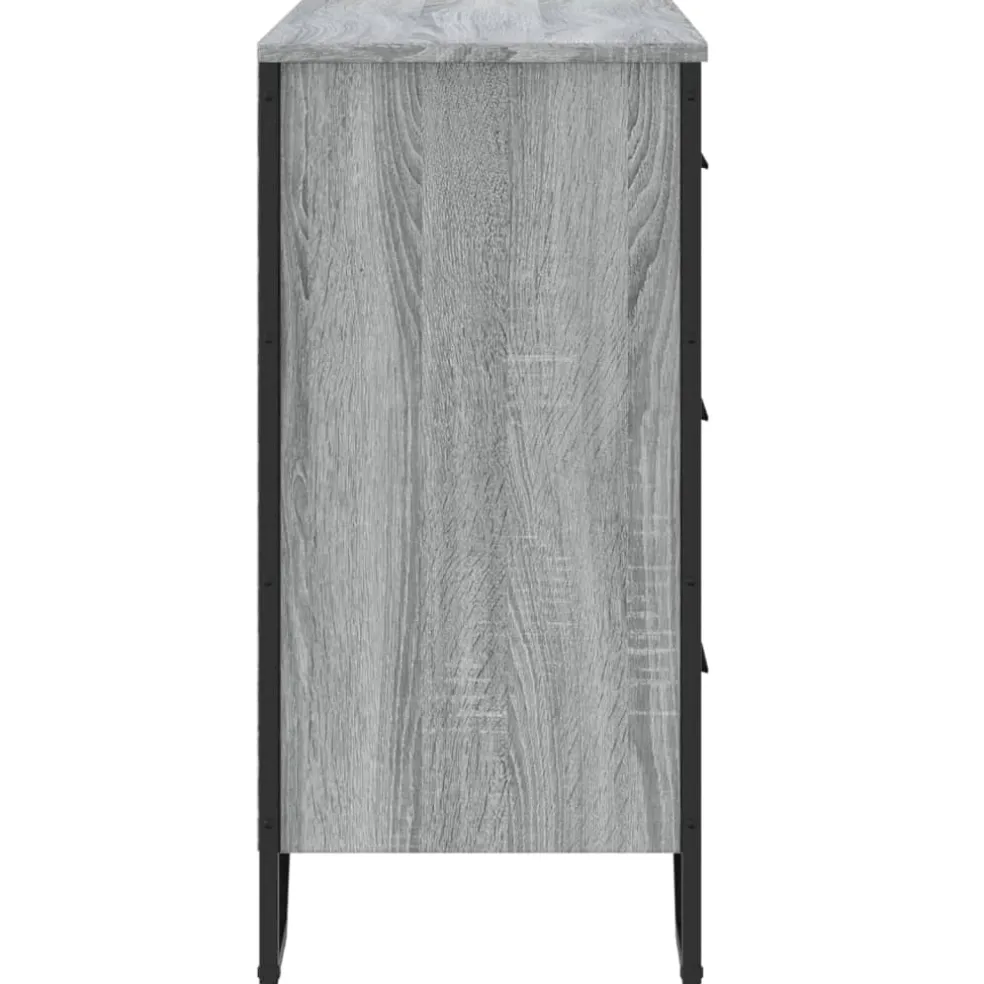 vidaXL Ladekast 91x35,5x74,5 cm bewerkt hout grijs sonoma eikenkleurig