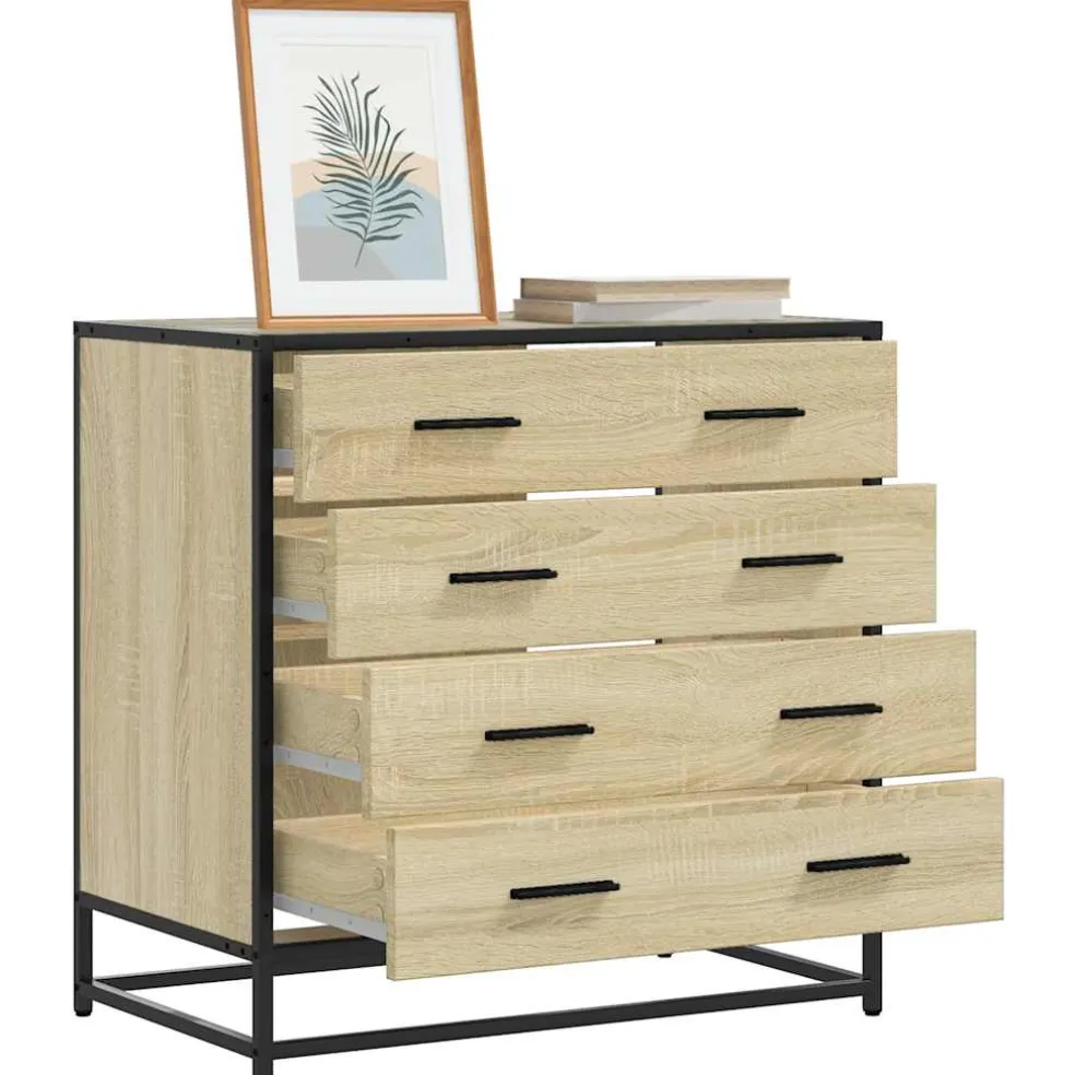 vidaXL Ladekast 70x41x70 cm bewerkt hout sonoma eikenkleurig