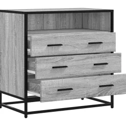 vidaXL Ladekast 70x41x70 cm bewerkt hout grijs sonoma eikenkleurig
