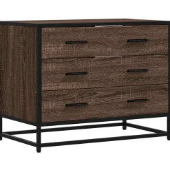 vidaXL Ladekast 70x41x56 cm bewerkt hout bruin eikenkleur