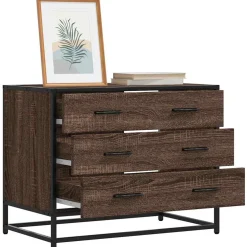 vidaXL Ladekast 70x41x56 cm bewerkt hout grijs sonoma eikenkleurig