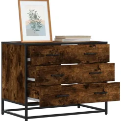 vidaXL Ladekast 40x41x58 cm bewerkt hout gerookt eikenkleurig