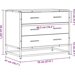 vidaXL Ladekast 40x41x58 cm bewerkt hout gerookt eikenkleurig