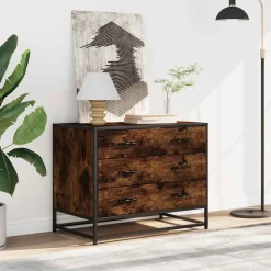 vidaXL Ladekast 40x41x58 cm bewerkt hout gerookt eikenkleurig