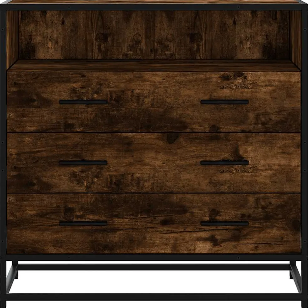 vidaXL Ladekast 70x41x70 cm bewerkt hout gerookt eikenkleurig