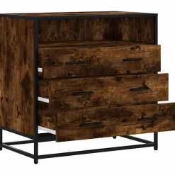 vidaXL Ladekast 70x41x70 cm bewerkt hout gerookt eikenkleurig
