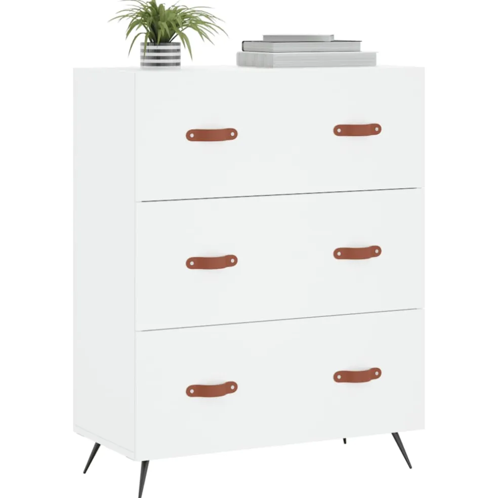 vidaXL Ladekast 69,5x34x90 cm bewerkt hout wit