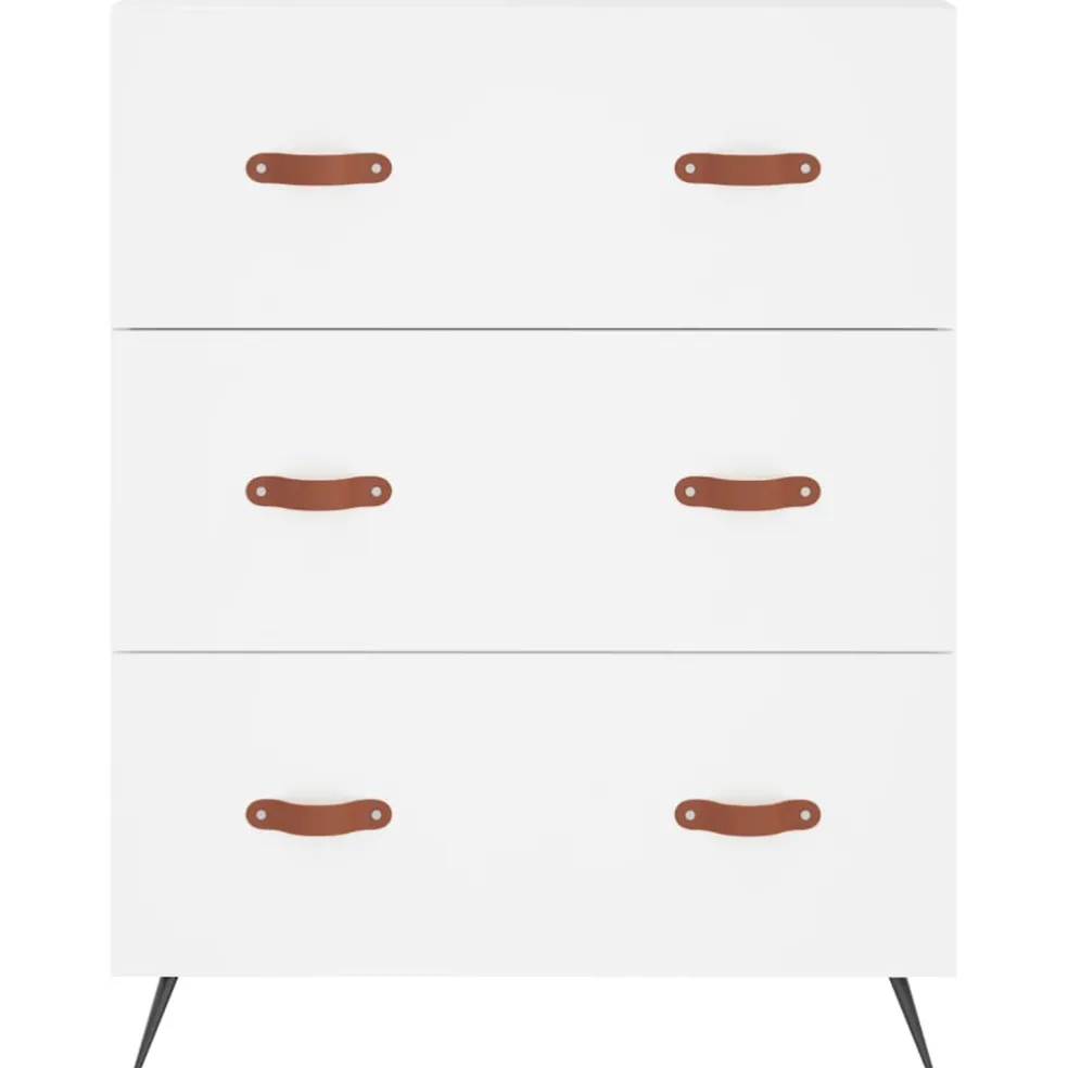 vidaXL Ladekast 69,5x34x90 cm bewerkt hout wit