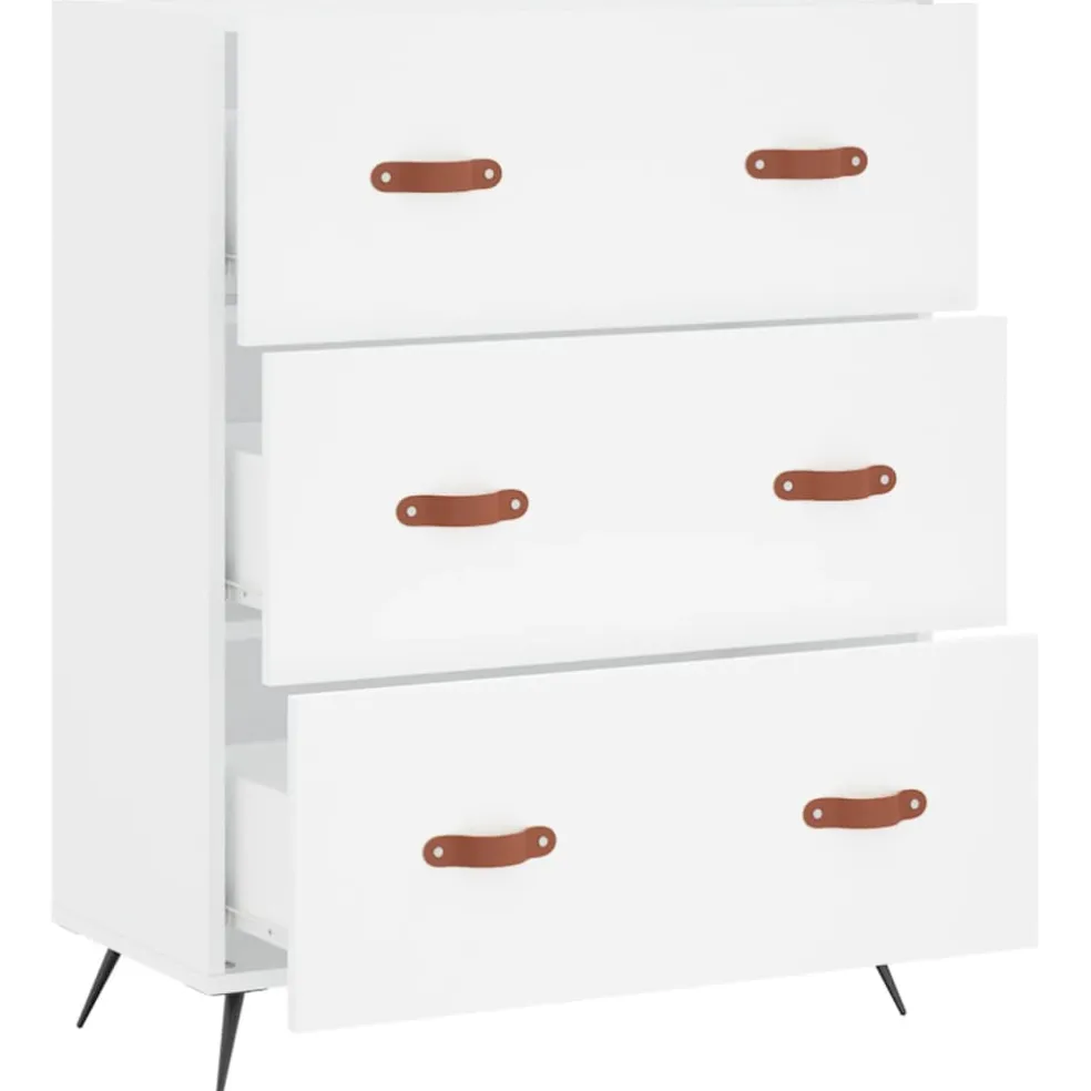 vidaXL Ladekast 69,5x34x90 cm bewerkt hout wit