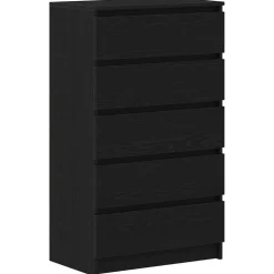 vidaXL Ladekast 60x36x103 cm bewerkt hout zwart eikenkleur