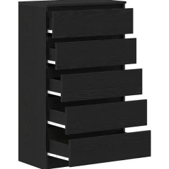 vidaXL Ladekast 60x36x103 cm bewerkt hout zwart eikenkleur