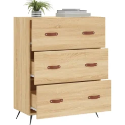 vidaXL Ladekast 69,5x34x90 cm bewerkt hout sonoma eikenkleurig