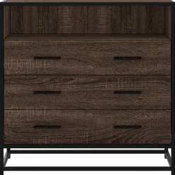 vidaXL Ladekast 70x41x70 cm bewerkt hout bruin eikenkleur