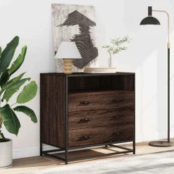 vidaXL Ladekast 70x41x70 cm bewerkt hout bruin eikenkleur