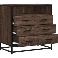 vidaXL Ladekast 70x41x70 cm bewerkt hout bruin eikenkleur
