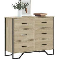 vidaXL Ladekast 91x35,5x74,5 cm bewerkt hout sonoma eikenkleurig
