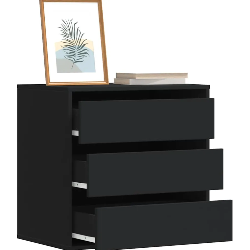 vidaXL Ladekast 60x41x58 cm bewerkt hout zwart