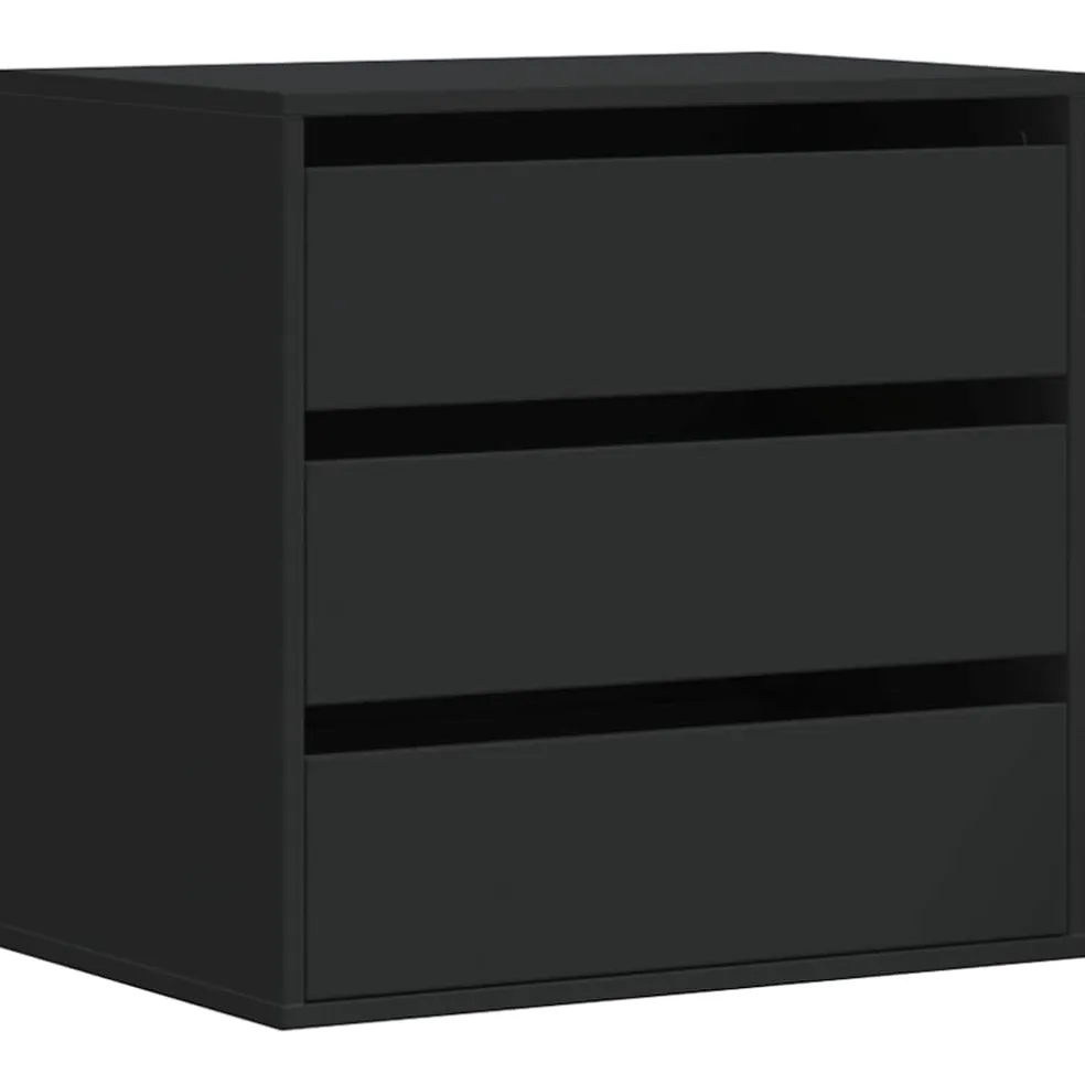 vidaXL Ladekast 60x41x58 cm bewerkt hout zwart