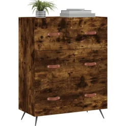 vidaXL Ladekast 69,5x34x90 cm bewerkt hout gerookt eikenkleurig