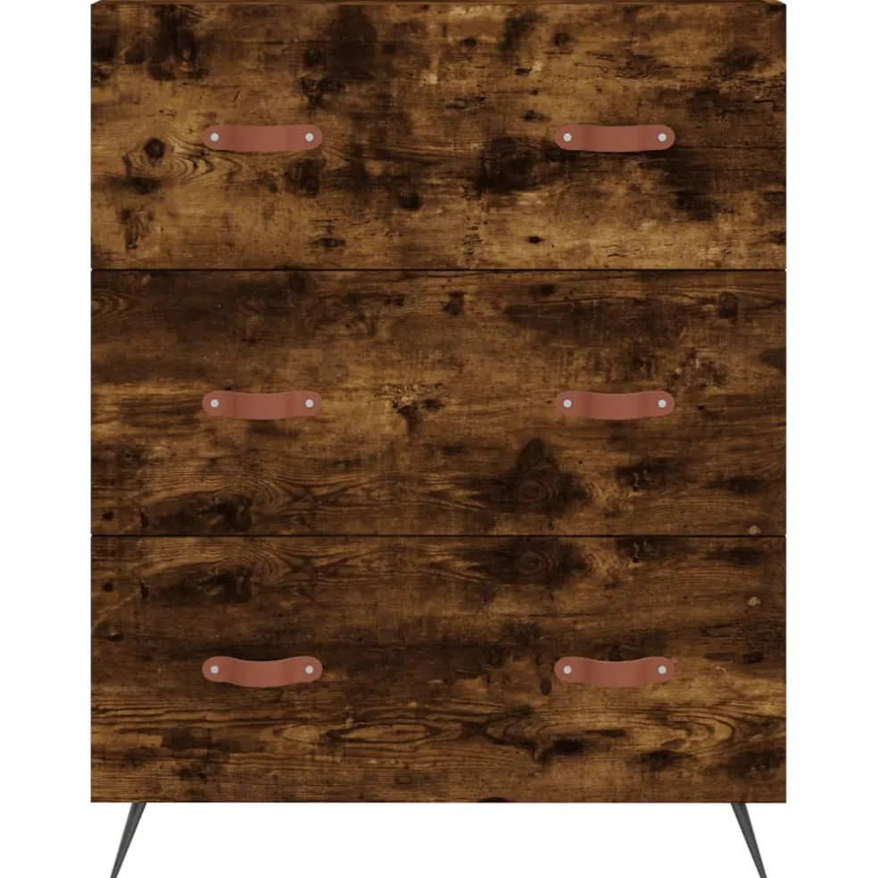 vidaXL Ladekast 69,5x34x90 cm bewerkt hout gerookt eikenkleurig