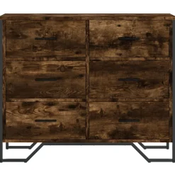 vidaXL Ladekast 91x35,5x74,5 cm bewerkt hout gerookt eikenkleurig
