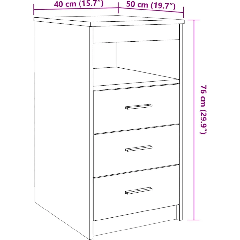 vidaXL Ladekast 40x50x76 cm bewerkt hout artisanaal eikenkleur