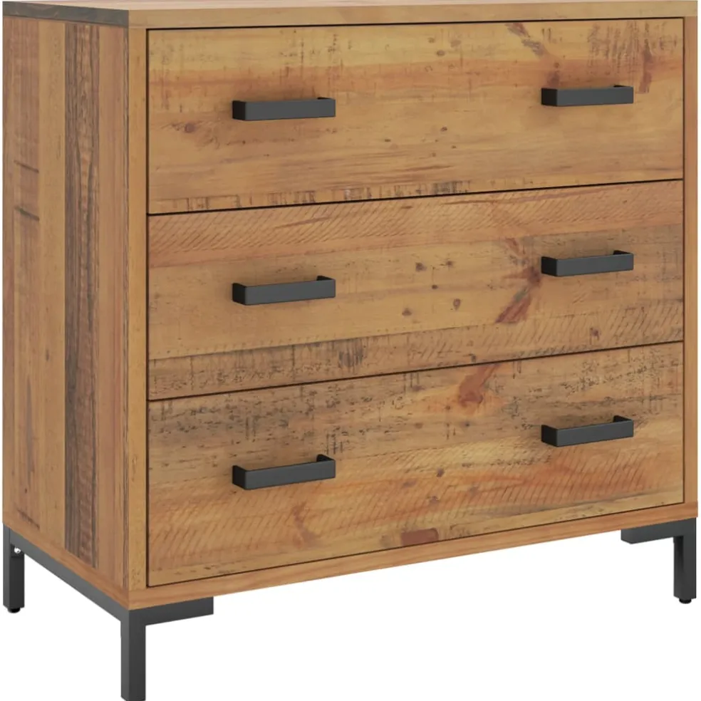 vidaXL Ladekast 75x35x70 cm massief grenenhout