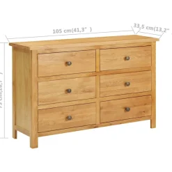 vidaXL Ladekast 105x33,5x73 cm massief eikenhout