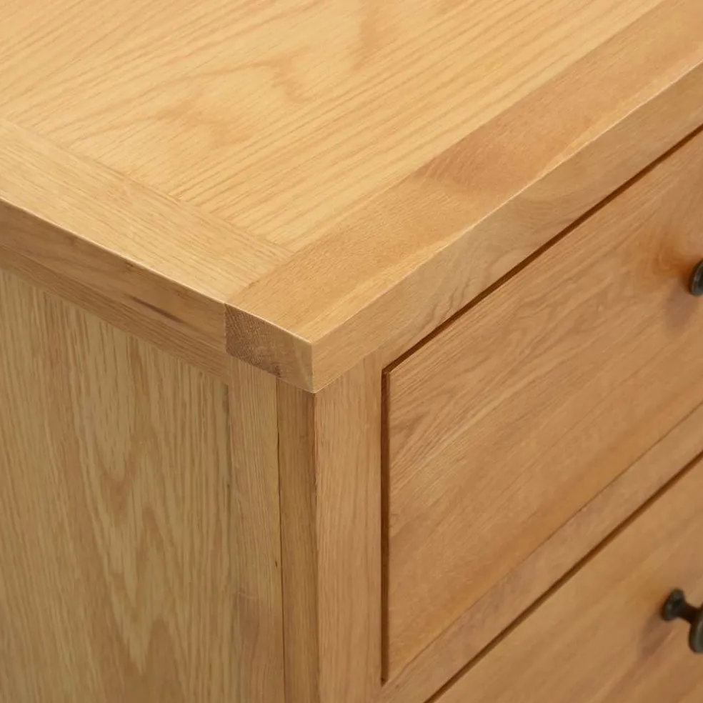 vidaXL Ladekast 105x33,5x73 cm massief eikenhout