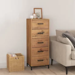vidaXL Ladekast 42x35x110 cm massief grenenhout