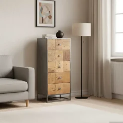 vidaXL Ladekast 45x30x100 cm massief gerecycled hout