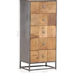 vidaXL Ladekast 45x30x100 cm massief gerecycled hout