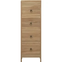 vidaXL Ladekast 30x30x90 cm massief teakhout