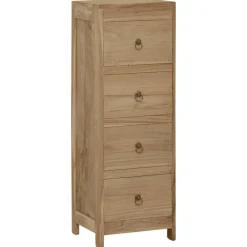vidaXL Ladekast 30x30x90 cm massief teakhout