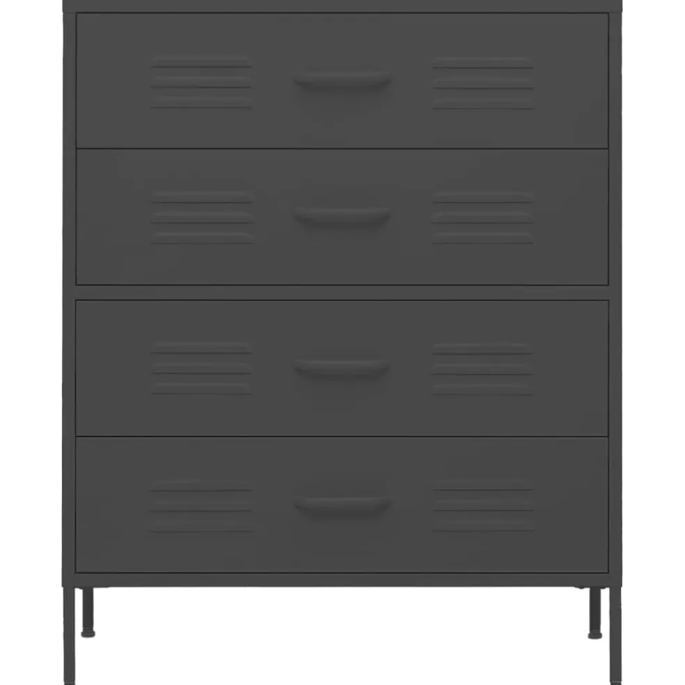vidaXL Ladekast 80x35x101,5 cm staal antracietkleurig