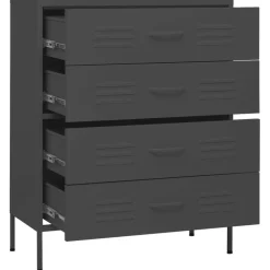 vidaXL Ladekast 80x35x101,5 cm staal antracietkleurig