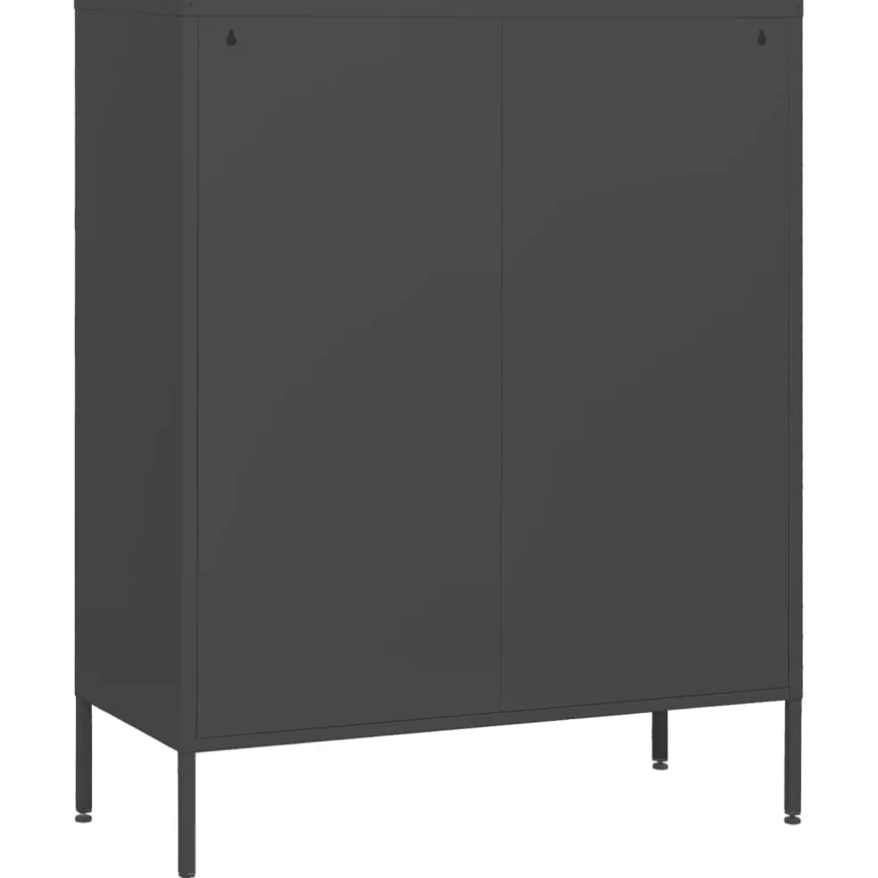 vidaXL Ladekast 80x35x101,5 cm staal antracietkleurig