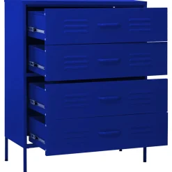 vidaXL Ladekast 80x35x101,5 cm staal marineblauw