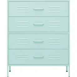vidaXL Ladekast 80x35x101,5 cm staal mintkleurig