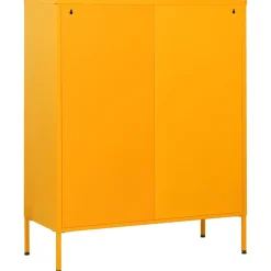 vidaXL Ladekast 80x35x101,5 cm staal mosterdgeel