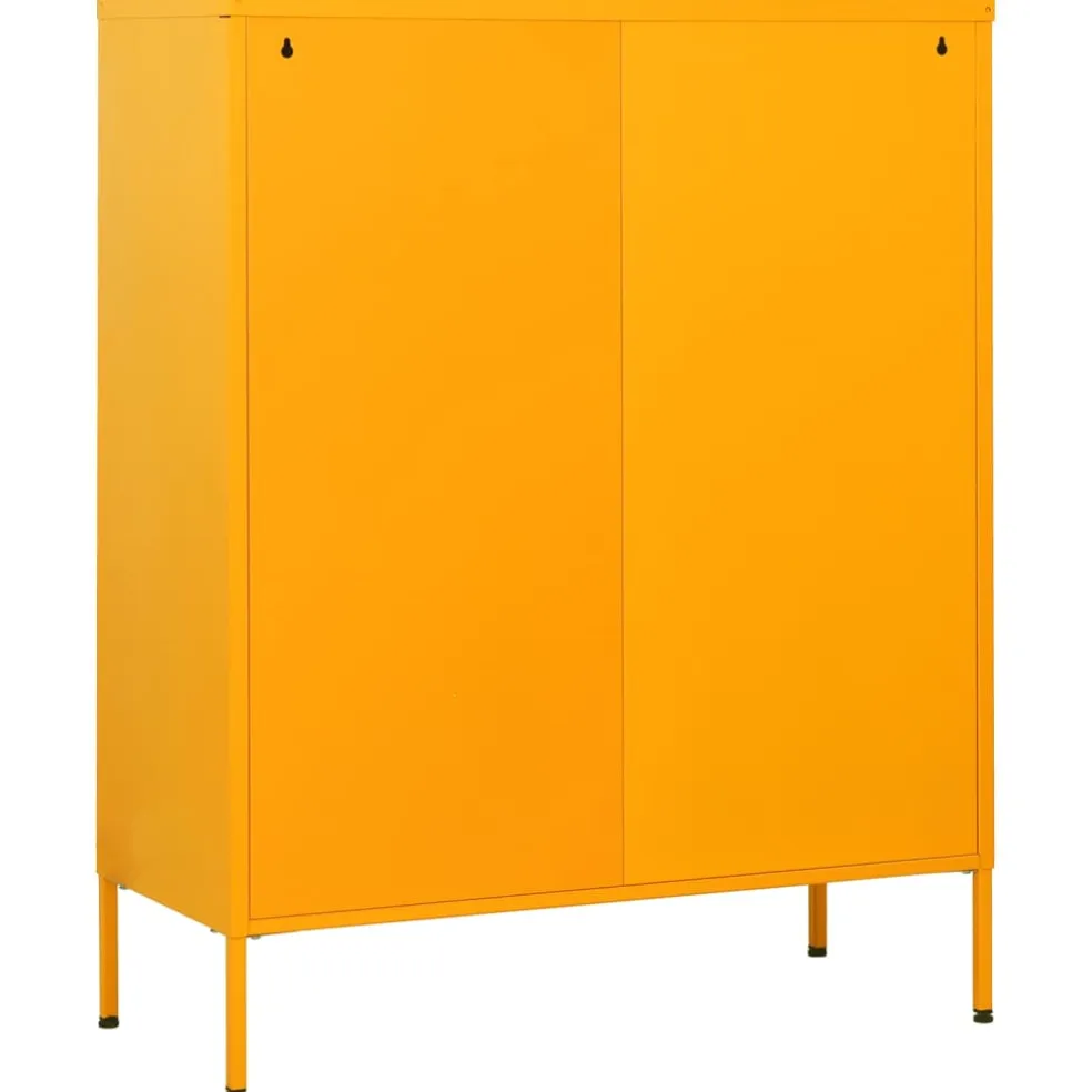 vidaXL Ladekast 80x35x101,5 cm staal mosterdgeel