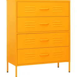 vidaXL Ladekast 80x35x101,5 cm staal mosterdgeel