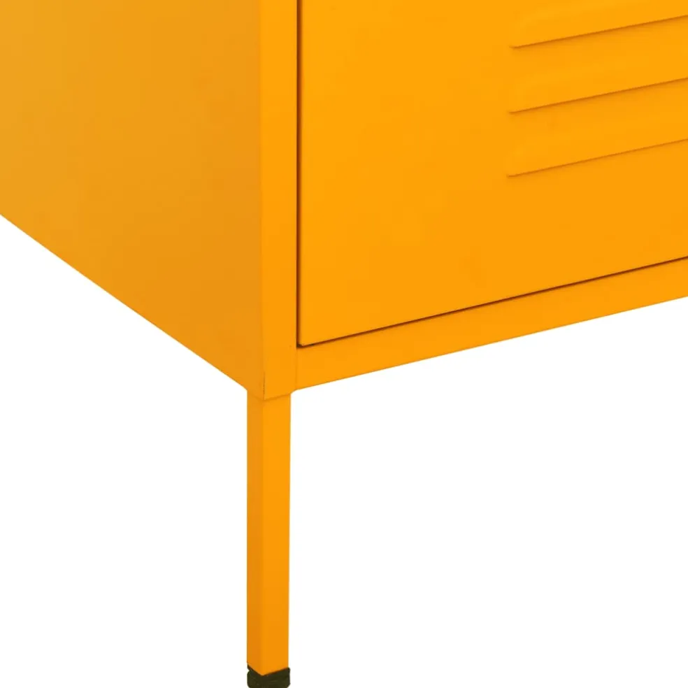 vidaXL Ladekast 80x35x101,5 cm staal mosterdgeel